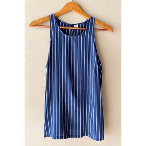 Pinstripe High Neck Tank Top || Old Navy
